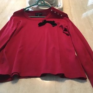 Karl Lagerfeld Red Holiday Top Sz M